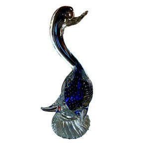ABSOLUTELY GORGEOUS HAND BLOWN ART GLASS GOOSE! 11" H